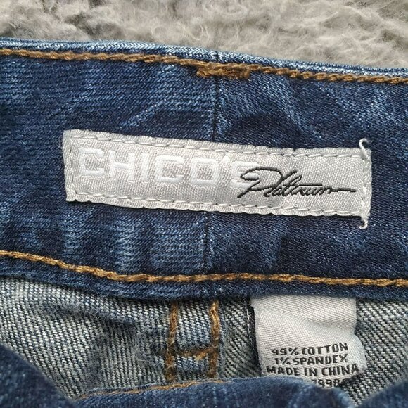 Chicos Jeans Womens 1.5 Short US 10 Petite Blue Ultimate Fit Boot Leg Denim - Picture 3 of 14